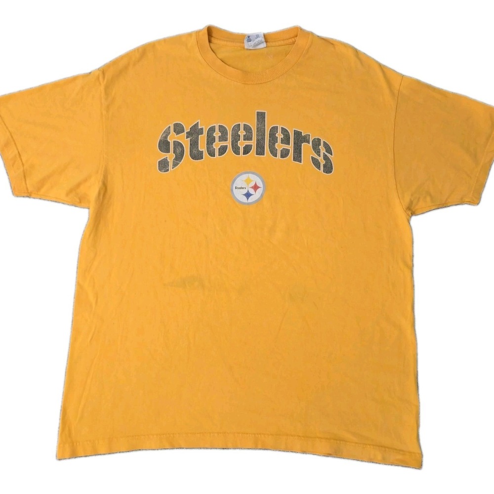 Vintage Champion Pittsburgh Steelers AFC T-Shirt Yellow Men's XL NFL